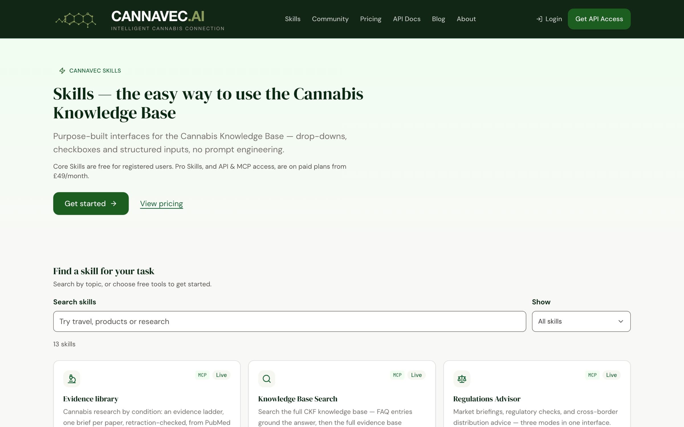 Cannavec Skills page